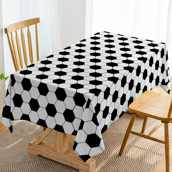 Soccer Tablecloth for Soccer Themed Birthday Party Decoration Home Kitchen Dining Room Table Decor-60×84inch