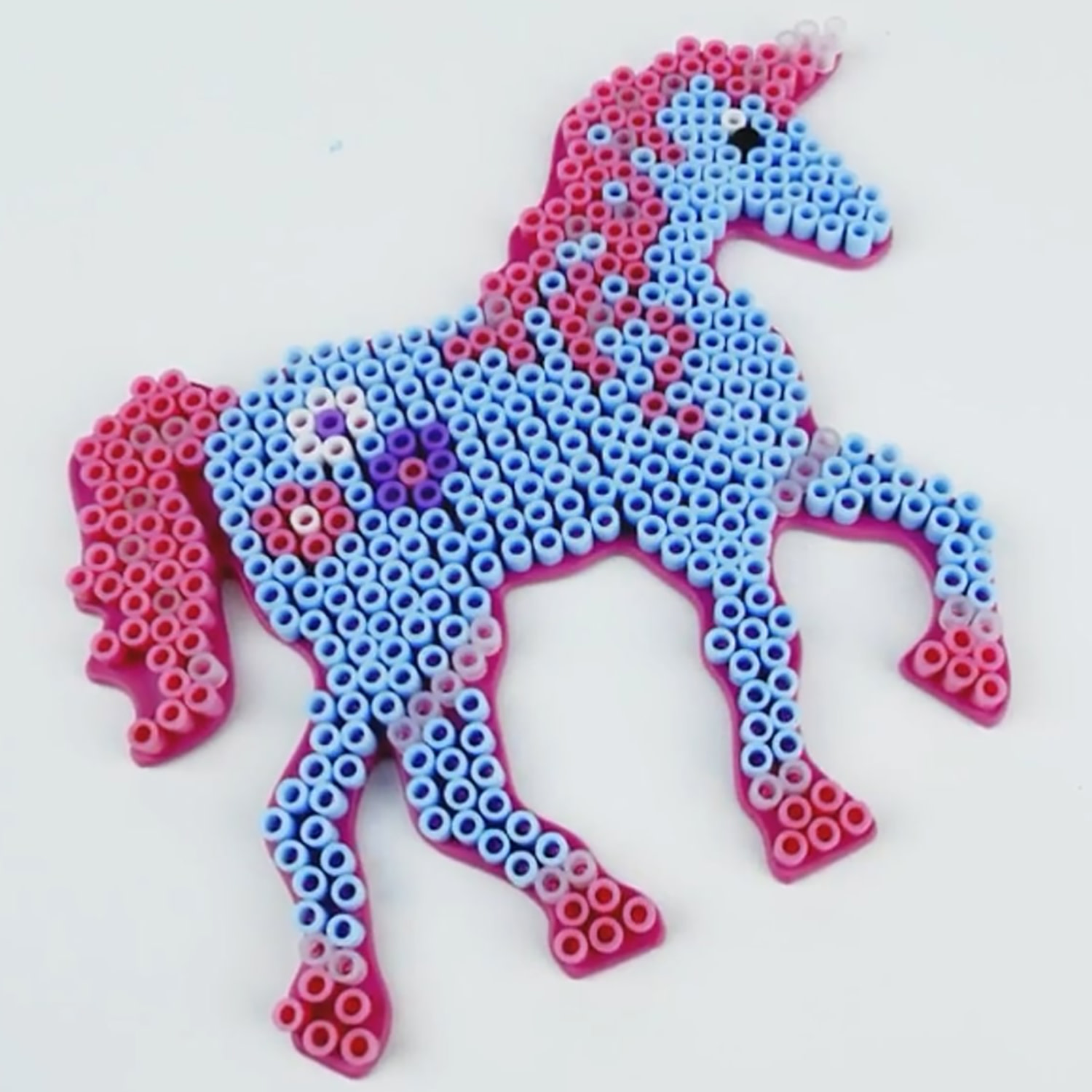 SES Creative: Beedz Fantasy Horses - 1200 Fusible Iron-On Beads, DIY Unicorn Craft Kit, Glow-In-The Dark, Magical Design-Create Art Activity, Kids 5+