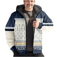 thumbnail image 2 of Mens Western Aztec Print Fleece Jacket,Men's Hooded Sweatshirt Tribal Aztec Printed Long Sleeve Pullover Sweatshirt Thicken Warm Vintage Graphic Hoodies Tops 2023, 2 of 7