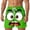 Green, variant on Funny Cartoon Face Print Casual Summer Shorts Comfortable Elastic Waist Breathable Outdoor Pants Pineapple Yoga Shorts