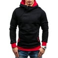 thumbnail image 1 of xiaxaixu Men's Hoodie Pullover, Contrast Color Long Sleeve Zipper Sweatshirt Tops with Side Pockets for Autumn Winter, 1 of 7