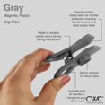 thumbnail image 2 of HAHDAXIA 5 Pc Chip Bag Clips- Kitchen Clips, Magnetic Chip Clips for Bags, Food Bag Clips with Airtight Seal (Grey), 2 of 7