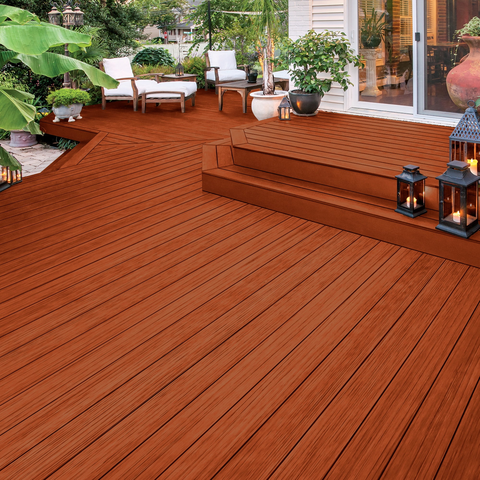 Olympic WaterGuard Sequoia Red Semi-Transparent Exterior Wood Stain and Sealer, 1 Gallon