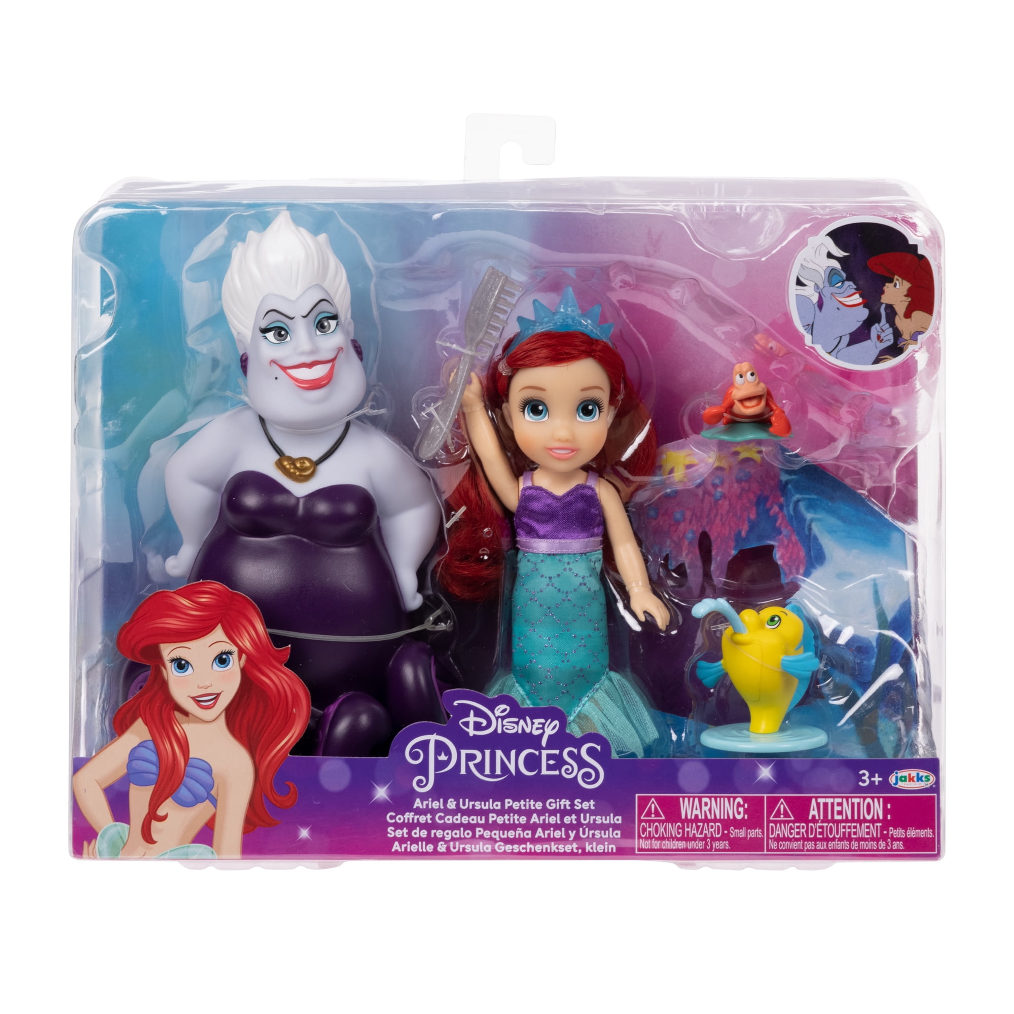 Disney Princess the Little Mermaid Ariel and Ursula 6 inch Fashion Doll ...