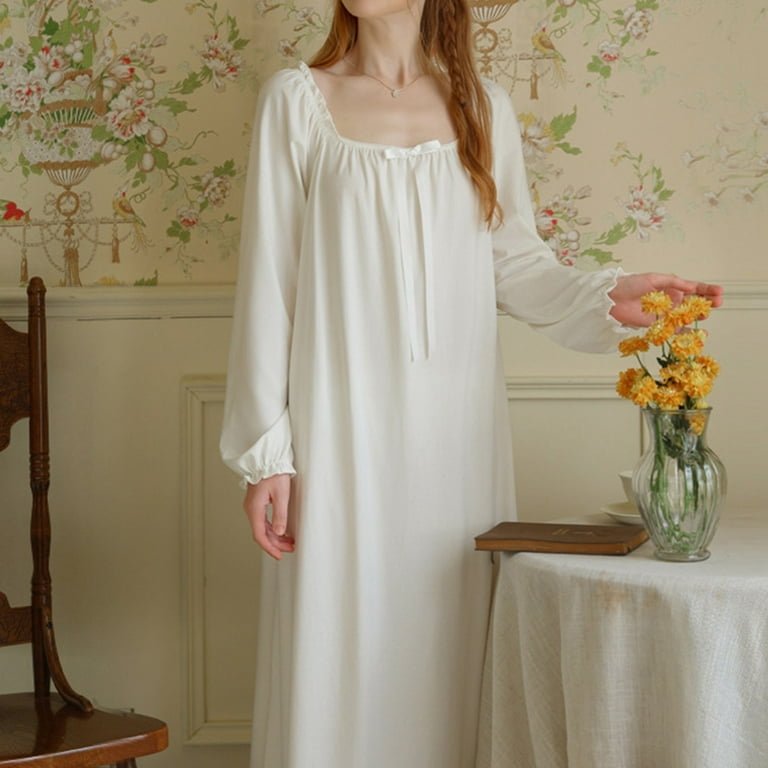 Fiaer Clearance,Long Sleeve Loose Fit Tunic Nightdress for Women,Women's Square Neck Bow Trendy Longer Nightgowns,Ladies Casual Ruffle Hem Typical ... Fiaer Clearance,Long Sleeve Loose Fit Tunic Nightdress for Women,Women's Square Neck Bow Trendy Longer Nightgowns,Ladies Casual Ruffle Hem Typical ...