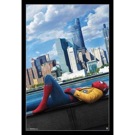 Spider-Man Homecoming - City Laminated & Framed Poster Print (22 x 34)