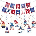 thumbnail image 2 of Chmadoxn Fourth of July Decorations Independence Day Hanger Decoration Flag Pull Happy 4th Of July Flower Banner, 2 of 9