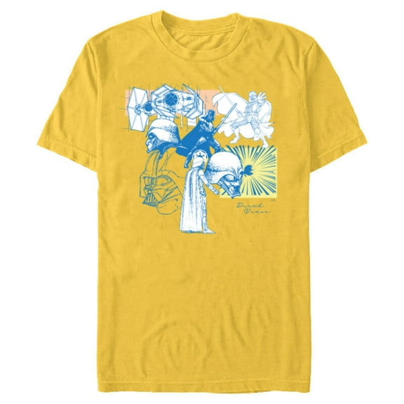 Star Wars Darth Vader Illustrations of a Sith Lord - Short Sleeve Blended T-Shirt for Adults - Customized-Yellow