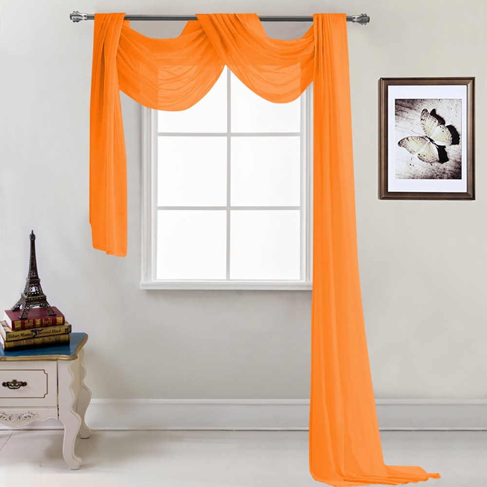 CUH Semi Sheer Window Scarf Valance Luxury Soft Semi Sheer Scarf for