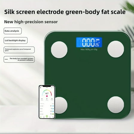 Digital Body Weight Scale with Temperature Display, Electronic Bathroom Balance, Slim Tempered Glass Design