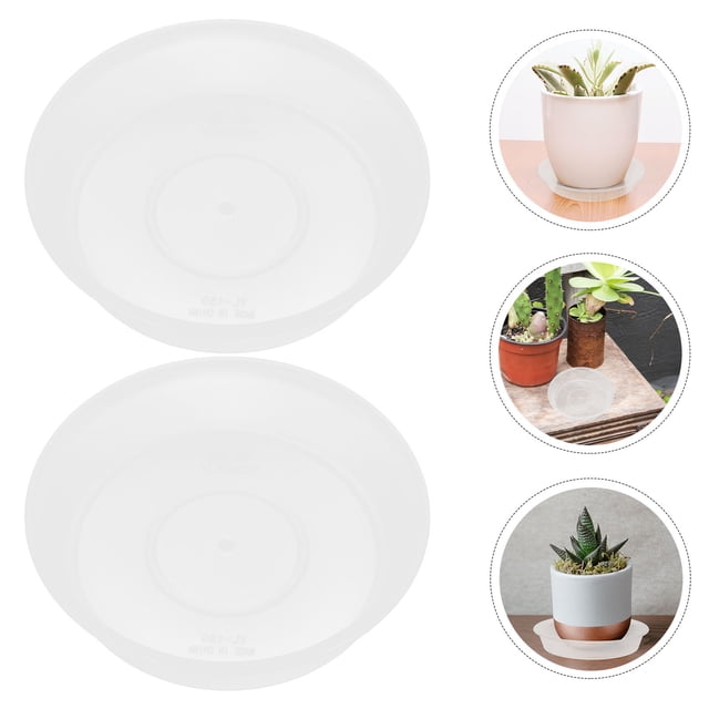 unbranded 10Ud Flower Pot Tray Plástico Transparente Para Uso Diario Con Recogedor De Eficaz