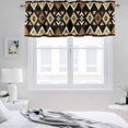 thumbnail image 3 of 2 Pack Brown Geometric Valance for Window Vintage National Style Kitchen Valance Rod Pocket Short Curtain Topper Decorative Window Treatment for Living Room Bedroom 54"x18", 3 of 8