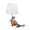 B, variant on Yucurem 17.7" Golden Resin Dog Table Lamp with White Linen Shade, Aesthetic Nightstand Lamps for Home Bedroom Living Room Office Decor