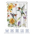 thumbnail image 4 of Split Shower Curtain for Transfer Bench, Spring Floral Fabric Shower Curtains for Bathroom, Summer Botanical Birds Vintage Tub Sliding Transfer Bench Waterproof Bath Curtains 72"x72", 4 of 9