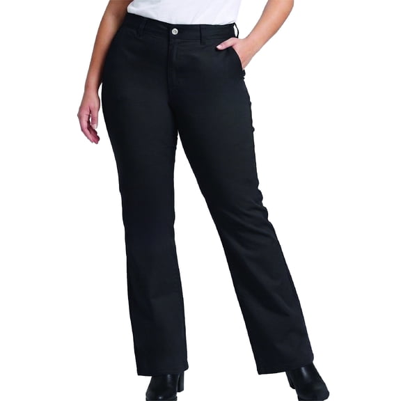 Dickies Womens Plus Size Mid Rise Slim Fit Bootcut Work Pants