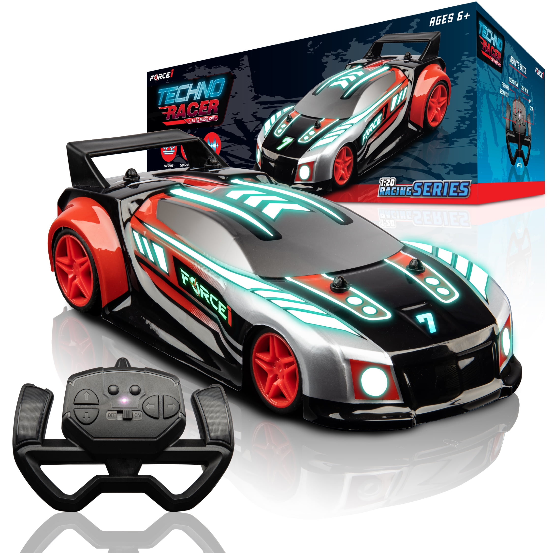 Force 1 (1:20) Mini Techno Battery-Powered RC Car, F1-LEDSHLC-RED - Walmart.com