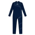 thumbnail image 6 of MSemis Kids Girls Shiny Long Sleeve Full Body Ballet Dance Gymnastics Leotard Romper Unitard Jumpsuit Navy Blue 12, 6 of 6