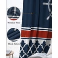 thumbnail image 3 of Navy Blue Coastal Blackout Curtains for Bedroom Living Room Darkening Curtains 84 Inch Length 2 Panels Set Nautical Ocean Sea Rudder Abstract Art Window Curtain Window Treatment Drapes 42"x84", 3 of 9