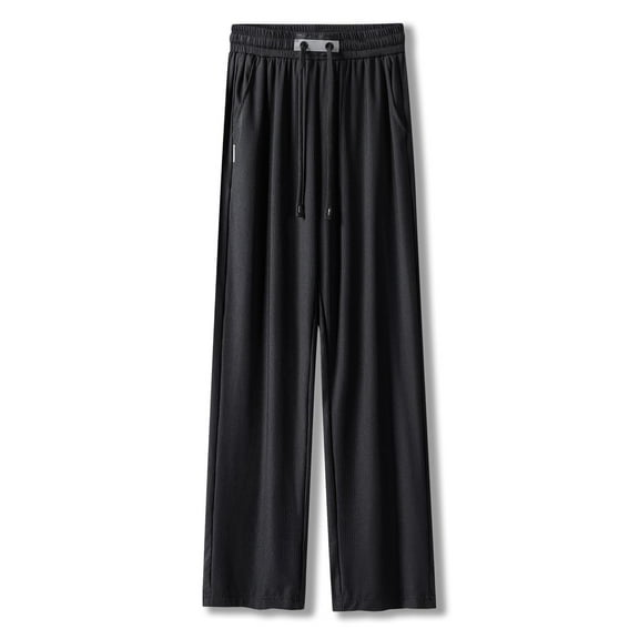 Defitshape Women's Wide Leg Trousers Palazzo Pants Casual Summer Lounge Soft Elastic Waist Casual Pants Black 16