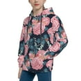 thumbnail image 2 of Sikiie Rose Flowers Youth Hoodie Sweatshirt Pullover Hooded Classic Casual Essentials Hoodiefor Boys Girls Kids -Small, 2 of 6