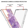 thumbnail image 4 of SaniMore for Samsung Galaxy S24 Ultra 6.8" 2024 Case with Wireless Charging Shockproof TPU Backplane Glitter Marble Pattern Fashion Design Anti-drop Anti-fingerprint Skin-feel Cover, Darkpurple, 4 of 5