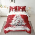 thumbnail image 3 of Manfei Red Grey Christmas Tree Twin Bedding Sets 7-Piece, Winter Snowflake Bedding Comforter Set, Teens Boys Girls Kids Reversible Sheet Sets, Microfiber Bedroom Decor, 3 of 8