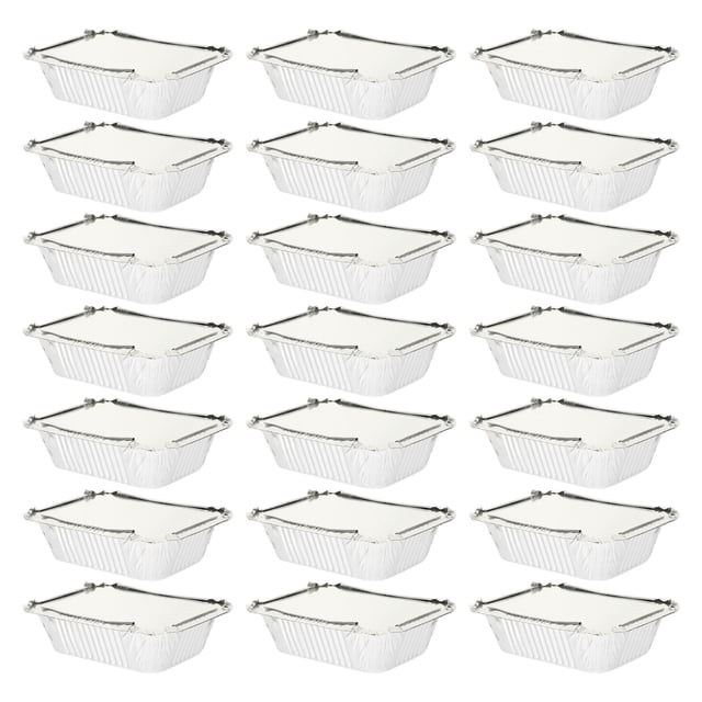 UPGRATOR 125Pcs Aluminum Food Containers Heat Resistant Tinfoil Boxes for Outdoor Camping
