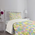 thumbnail image 5 of Ambesonne Pastel Quilted Bedspread Set 2 Pcs, Colorful Squares Mosaic, Twin Size, Multicolor, 5 of 6