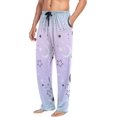 thumbnail image 5 of Men's Pajama Pants with Pockets Sleepwear Lounge Pants Stretch Casual Stars Crescent Moon Gradient, 5 of 7