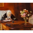 thumbnail image 3 of Anna Ancher 14x12 Black Modern Framed Museum Art Print Titled - Ane Hedvig Brondum Sitting at His Desk in the Red Living Room (1910), 3 of 5
