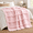 Baby Pink-60"x80", variant on Yellow 60"x80" Ultra Soft Pre-Washed Quilted Boho Ruffle Fringed Decorative Throw Blanket