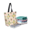 thumbnail image 2 of FORMRS Womens Canvas Tote Bag with Zipper Inner Pocket Shoulder Handbag, Retro Pink Stars, 2 of 7