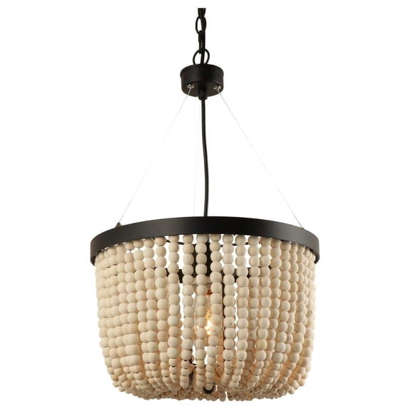 1 Light Wood Beaded Chandelier Bohemian Boho Beachy Pendant Light Fixtures (Bulb not Included) B0009