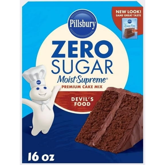 Pillsbury, Zero Sugar, Premium Cake Mix, Devil's Food, 16 oz (454 g)