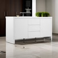 thumbnail image 5 of Benjara Ross 63" Buffet Console Cabinet- 2 Doors and 3 Drawers- White Wood, 5 of 6