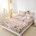 thumbnail image 3 of Erosebridal Tropical Flower Full Size Sheets, Woodland Animal Wolf Deer Bed Sheets, 4 Pieces, 1 Flat Sheet 1 Fitted Sheet and 2 Pillowcases, 3 of 5