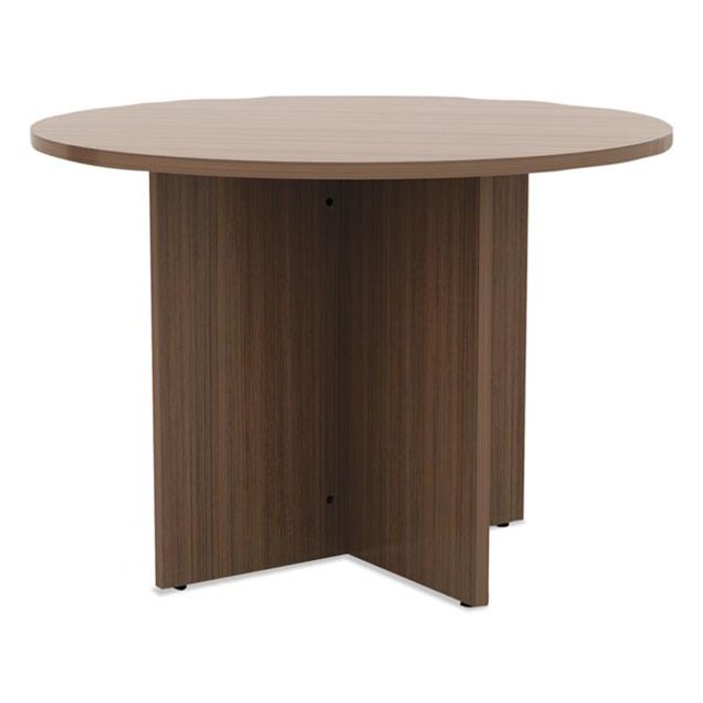 Alera ALEVA7142WA Table de Conférence Ronde avec Pieds Valencia 42 Pouces - Noyer