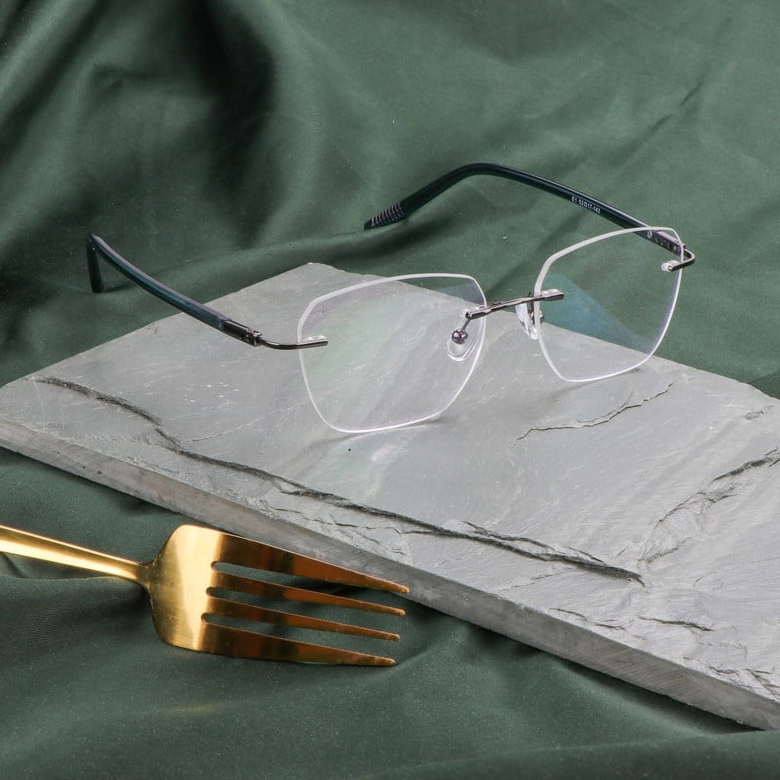 VisionGlobal Anti-Glare Blue Light Blocking Reading Glasses (Frameless, No Magnification)