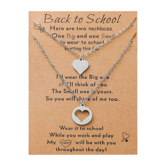 Mother Daughter Necklace Set Of 2 Matching Heart Necklaces Ladies Girls Mother's Day Gifts For Mom IThe Best Gift for A Loved One