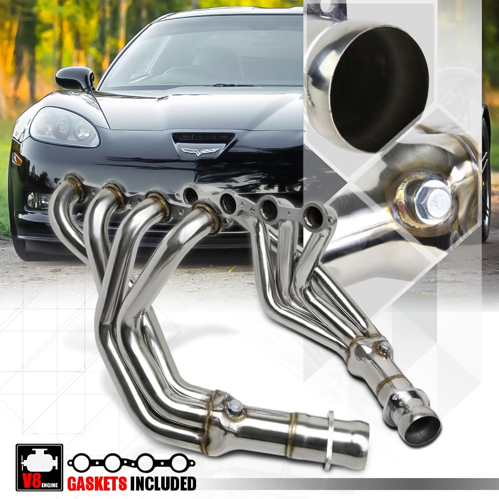 Stainless Steel Exhaust Manifold Header Fits 05-13 Chevy Corvette C6 LS2//LS3 ...
