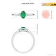 thumbnail image 4 of ANGARA Natural Solitaire Emerald Split Shank Engagement Ring with Trio Diamonds in 14K White Gold for Women (Size-6x4mm) | May Birthstone, Anniversary, Jewelry Gift for Women | Natural Emerald Ring, 4 of 9
