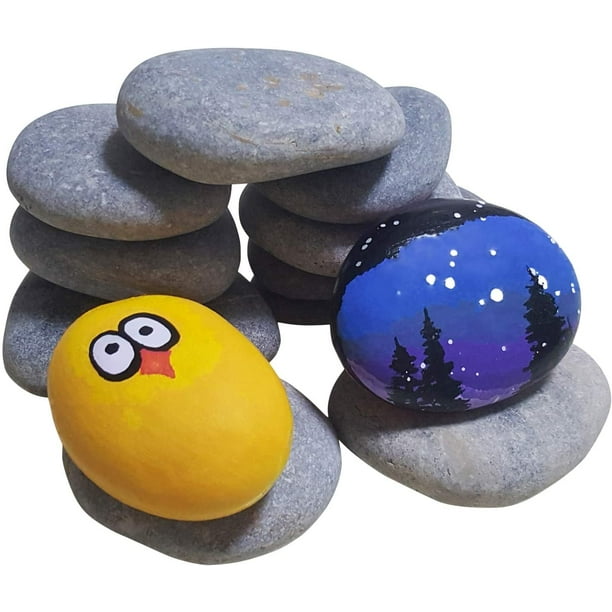 Pewatch River Rocks For Painting Smooth Crafts Paint Stones Flat Signing Surface Kindness Decorative Pebbles 12 Pcs Gray 2 3 Inches Approx Lbs Ps07 Com Smooth Crafts Paint Stones, Smooth Round Rocks For Painting