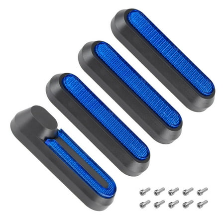 

Set of 4 Electric Scooter Wheel Hubs Cap Fork Reflective Strips Wheel Side Decorative Cover with Screws Compatible with M365 PRO PRO2 1S