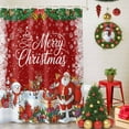 thumbnail image 5 of Merry Christmas Shower Curtains for Bathroom, Xmas Santa Elk Snowman Gifts Bell Winter Snowflake Red Waterproof Fabric Shower Curtain for Bathroom Bathtub Decoration, Machine Washable, 36"x72", 5 of 9