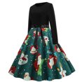 thumbnail image 1 of Fridja Robe Vintage Rockabilly Patchwork pour Femmes Robe de Fête de Noël avec Nœud, 1 of 8