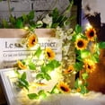thumbnail image 4 of Guirnalda de luces decorativas de girasol, lámpara con 20 LED, luces nocturnas de hadas para el hogar/habitación/dormitorio/baño/boda/fiesta/decoración de jardín (6.5 pies, funciona con pilas) Ormromra WMZY-1080, 4 of 6
