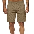 thumbnail image 2 of Men's Athletic Shorts, Workout Gym Shorts with Elastic Drawstring Waist, Stretch Casual Shorts for Running and Lounge, Solid Color Men's Shorts with Pockets, 2 of 8