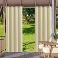 thumbnail image 2 of ✨Promotion✨ Ensemble de 2 Pcs Rideaux Drapés pour Patio Occultants Imperméables Rideau Anti-Décoloration Antidérapant pour Porche Extérieur Plage Patio Jardin Couleur Beige Taille 52*84 Pouces, 2 of 12