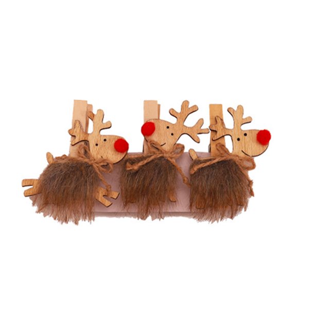 Advancent Colgante de Navidad Broche de Navidad Clip decorativo Tamaño compacto Diseño lindo Múltiples patrones Decoraciones para el hogar Kits de decoración para fiestas Patrón de ciervo