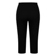 thumbnail image 4 of MLQIDK Pedal Pushers for Women Yoga Leggings Knee Length Trendy Summer Elastic Waist Cropped Pants Dressy Casual Yoga Capris with Pockets Black L, 4 of 6